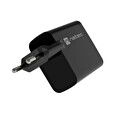 Univerzální USB nabíječka Natec RIBERA GaN 65W, 1X USB-A, 1X USB-C, Černá