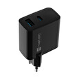 Univerzální USB nabíječka Natec RIBERA GaN 65W, 1X USB-A, 1X USB-C, Černá