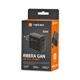 Univerzální USB nabíječka Natec RIBERA GaN 65W, 1X USB-A, 1X USB-C, Černá