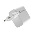 Univerzální USB nabíječka Natec RIBERA GaN 1X USB-A + 1X USB-C 65W, Bílá