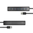 AXAGON - HUE-SA7BP 7x USB3.0 ALU CHARGING hub vč. AC adapteru