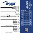 Akyga PC zdroj ATX 600W P4+4 2x PCI-E 6+2 pin 5x SATA 3x Molex APFC 120mm