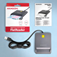 AXAGON CRE-SM3T, USB-A FlatReader čtečka kontaktních karet Smart card (eObčanka), kabel 1.3m