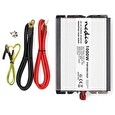Nedis měnič napětí/ modifikovaná sinusoida/ 12 V DC/230 V AC 50 Hz/ 1000 W (2000 W špička)/ USB-A/ 2x zásuvka type E