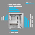 COUGAR PC skříň MX600 White Mid Tower Mesh Front Panel 3 x 140mm + 1 x 120mm Fans Transparent Left Panel