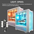 COUGAR PC skříň MX600 White Mid Tower Mesh Front Panel 3 x 140mm + 1 x 120mm Fans Transparent Left Panel