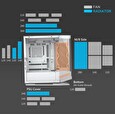 COUGAR PC skříň FV270 White Mid tower tempered curved glass perimeter quick detachable air filters up to 9 fans