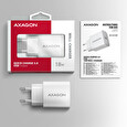 AXAGON ACU-QC18W, nabíječka do sítě 18W, 1x port USB-A, QC3.0/AFC/Apple, bílá