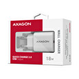 AXAGON ACU-QC18W, nabíječka do sítě 18W, 1x port USB-A, QC3.0/AFC/Apple, bílá