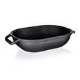 Pekáč Banquet litinový Excellent 39 x 26 x 14 cm, 3 + 4 l, oválný s víkem, černý