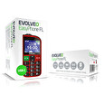 EVOLVEO EasyPhone FL, mobilní telefon pro seniory s nabíjecím stojánkem, červená