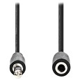 Nedis kabel stereo audio/ 3,5 mm jack zástrčka - 3,5 mm jack zásuvka/ černý/ bulk/ 1m