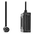 Nedis kabel SCART/ SCART zástrčka - SCART zásuvka / 3,5 mm zásuvka/ černý/ box/ 20cm