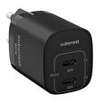 CubeNest S2D1 GaN Adaptér 35W černá (2× USB-C až 35 W), PD, přepěťová a podpěťová ochrana, s technologií GaN, pro iPhone