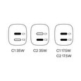 CubeNest S2D1 GaN Adaptér 35W černá (2× USB-C až 35 W), PD, přepěťová a podpěťová ochrana, s technologií GaN, pro iPhone