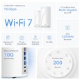 WiFi router TP-LINK Deco BE85(1-pack) AXE19000, WiFi 7, 1x 10GLAN, 2x 2.5GLAN, 1x 10GLAN/SFP+, USB, 2,4/5/6GHz, poškozen