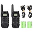 Nedis vysílačka/ dosah 10 km/ 8 kanálů/ UHF/ VOX/ LED světlo/ dobíjecí baterie/ USB-C/ 2 kusy/ černá