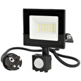 Nedis LED reflektor se senzorem/ 4000 K/ 1620 lm/ IP44/ energetická třída F/ kabel 1 m/ černý