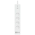Nedis Wi-Fi chytrý prodlužovací přívod/ 3x zásuvka typu E/ 16A/ 2x USB-A/ 2x USB-C/ 2m/ Android/ iOS/ bílá