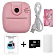 HELMER přenosná termo mini tiskárna s kamerou a fotoaparátem TP02/ 2.0" IPS/ 1200mAh/ USB-C/ Android/ iOS/ růžová