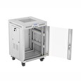LANBERG Volně stojící skříň 19" 15U/600x600 LCD skleněné dveře šedá