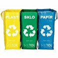 Sada SIXTOL tašky na tříděný odpad Sort Easy 3 Slim, 18 x 30 x 40 cm, 3 x 22 l, 3 ks