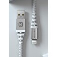 Swissten DATOVÝ KABEL KEVLAR USB / LIGHTNING 1,5 M BÍLÝ