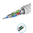 Swissten DATOVÝ KABEL KEVLAR USB / USB-C 1,5 M BÍLÝ