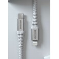 Swissten DATOVÝ KABEL KEVLAR USB-C / LIGHTNING 1,5 M BÍLÝ