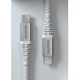 Swissten DATOVÝ KABEL KEVLAR USB-C / USB-C 1,5 M BÍLÝ