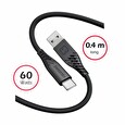 Swissten DATOVÝ KABEL SOFT SILICONE USB / USB-C 0,4 M ČERNÝ
