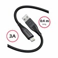 Swissten DATOVÝ KABEL SOFT SILICONE USB-A / LIGHTNING 0,4 M ČERNÝ