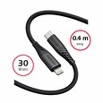 Swissten DATOVÝ KABEL SOFT SILICONE USB-C / LIGHTNING 0,4 M ČERNÝ