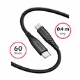 Swissten DATOVÝ KABEL SOFT SILICONE USB-C / USB-C 0,4 M ČERNÝ