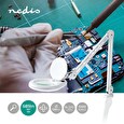 Nedis zvětšovací stolní LED lampa/ čočka 3 dioptrie/ spotřeba 9 W/ teplota 6500 K/ světelný tok 720 lm/ bílá