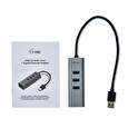 I-TEC USB 3.0 Metal 3 port HUB Gigabit Ethernet 1x USB 3.0 na RJ-45 3x USB 3.0