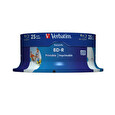 Verbatim Blu-ray BD-R DataLife [ Spindle 25 | 25GB | 6x | WIDE PRINTABLE NO ID ]