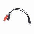 Gembird adaptér Stereo Mini Jack (M) 4-pin -> 2x Mini Jack (M), 20cm, černý