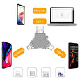 Viking USB FLASH DISK 3.0 4v1 128GB, S KONCOVKOU APPLE LIGHTNING, USB-C, MICRO USB, USB3.0, černá