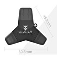 Viking USB FLASH DISK 3.0 4v1 128GB, S KONCOVKOU APPLE LIGHTNING, USB-C, MICRO USB, USB3.0, černá