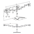 LogiLink - Triple monitor desk stand,13-27'', max. 8 kg