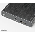 Akasa HDD box Noir S, 1x 2,5" SATA HDD/SSD, USB 3.0, broušený hliník, černá