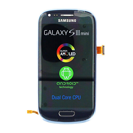 LCD display + Dotyk + Přední kryt Samsung i8190 Galaxy S3mini Blue (Service Pack)