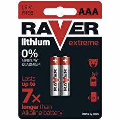 Raver baterie lithiová FR03 (AAA,mikrotužka), 2 ks v blistru