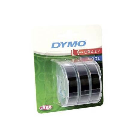 Dymo originální páska do tiskárny štítků, Dymo, S0847730, černý podklad, 3m, 9mm, 3D, 1 bl
