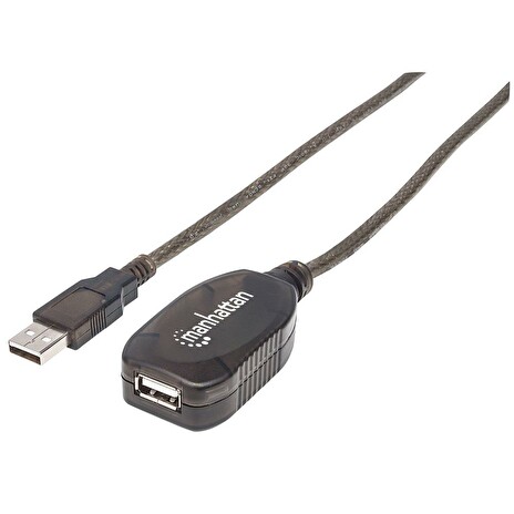 Manhattan Prodlužovací kabel Hi-Speed USB 2.0 aktivní A-A M/F 15m černý