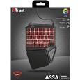 Trust Klávesnice GXT 888 ASSA Single Handed Keyboard, black, černá
