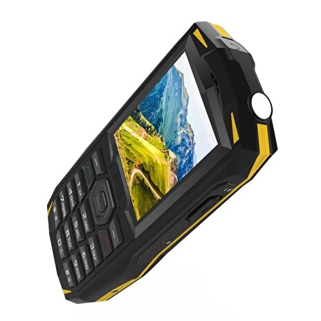 iGET GBV1000 Yellow - odolný telefon IP68, DualSIM, 3000 mAh, Bluetooth 3.0, svítilna, FM, MP3