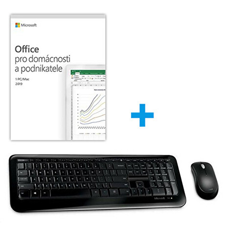 BUNDLE - 2x MS FPP Office 2019 pro domácnosti a podnikatele CZ + Microsoft Wireless Desktop 850