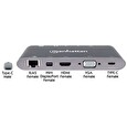 Manhattan Dokovací stanice USB-C na HDMI, Mini DP, VGA, 3xUSB 3.0, USB-C PD port, RJ 45, Card Reader, 3,5 mm